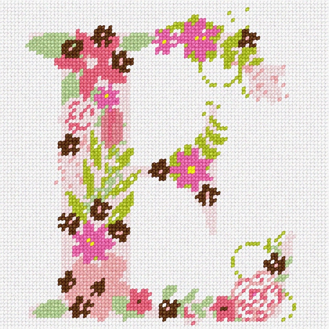 Needlepoint Kit or Canvas: The Letter E Flowering by pepitaneedlepoint dlvr.it/Sq3Mjl