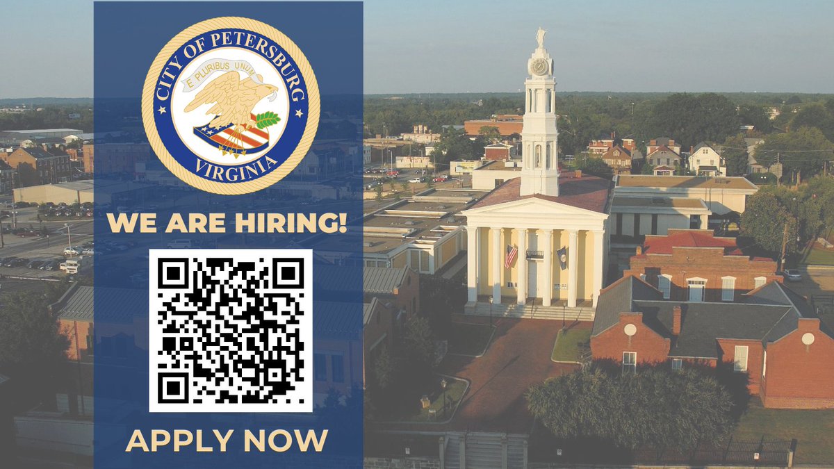 The City of Petersburg is hiring! governmentjobs.com/careers/peters… #hiring #jobopenings #petersburgva