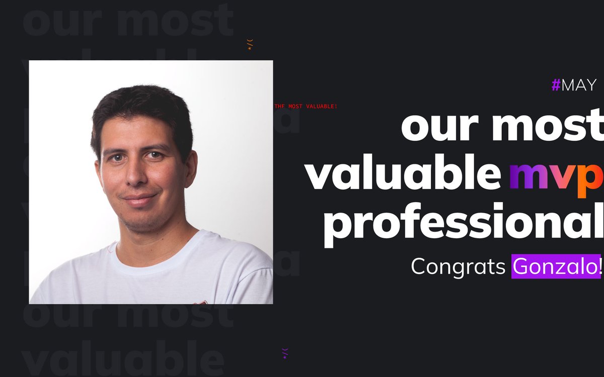 He's Gonzalo 👏
Awarded Most Valuable Professional (MVP) of May 🏆
Thank you Gonza for doing your best and helping Folder IT grow every day 😁

#GrowingWhileHelpingGrow #mvp #MostValuableProfessional #FolderIT
