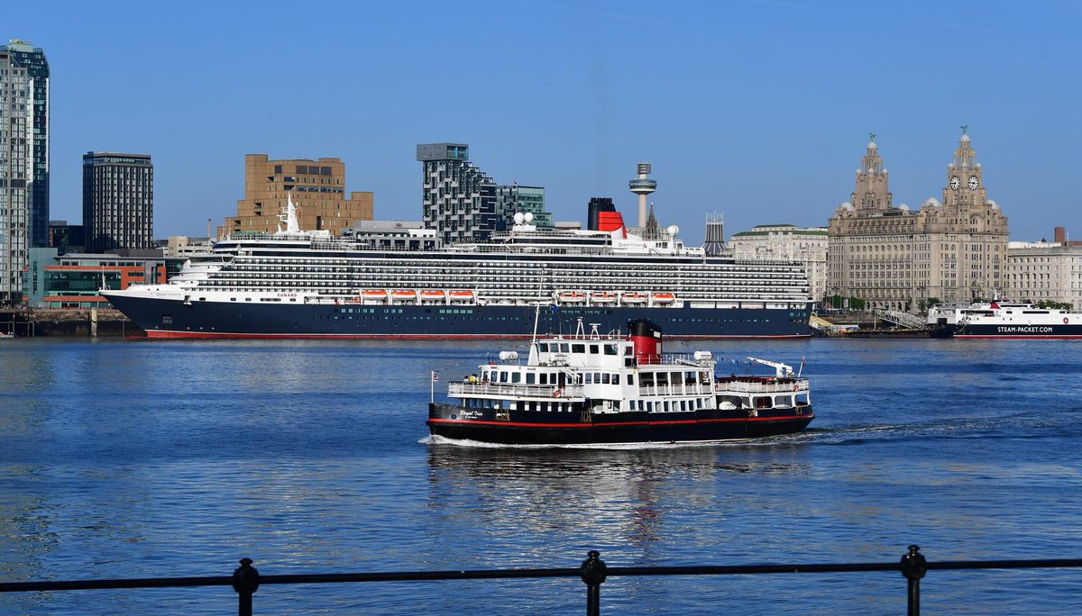 Liverpool showing off in the sunshine tonight #QueenVictoria