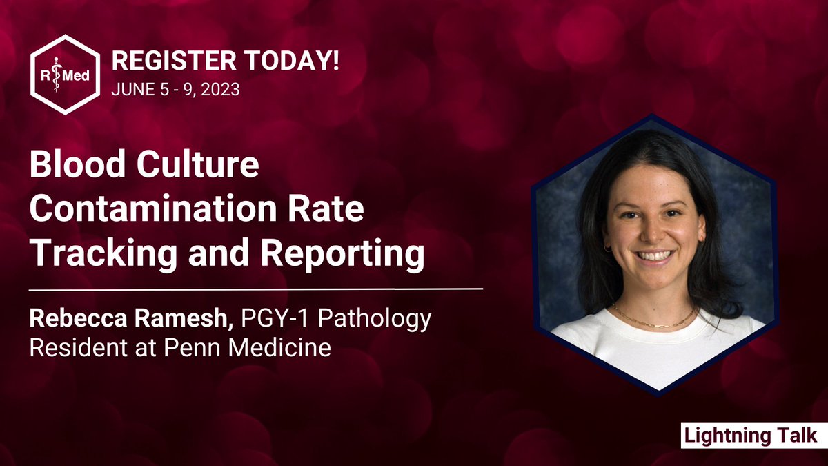 R Medicine (@r_medicine) on Twitter photo #RMed2023 is only three days away! Rebecca Ramesh (@regreenblatt), PGY-1 Pathology Resident at <a href="/PennMedicine/">Penn Medicine</a>, will give a lightning talk on “Blood Culture Contamination Rate Tracking and Reporting.” #Rstas ➡️ events.linuxfoundation.org/r-medicine/ #RMed2023 is only three days away! Rebecca Ramesh (@regreenblatt), PGY-1 Pathology Resident at <a href="/PennMedicine/">Penn Medicine</a>, will give a lightning talk on “Blood Culture Contamination Rate Tracking and Reporting.” #Rstas ➡️ events.linuxfoundation.org/r-medicine/