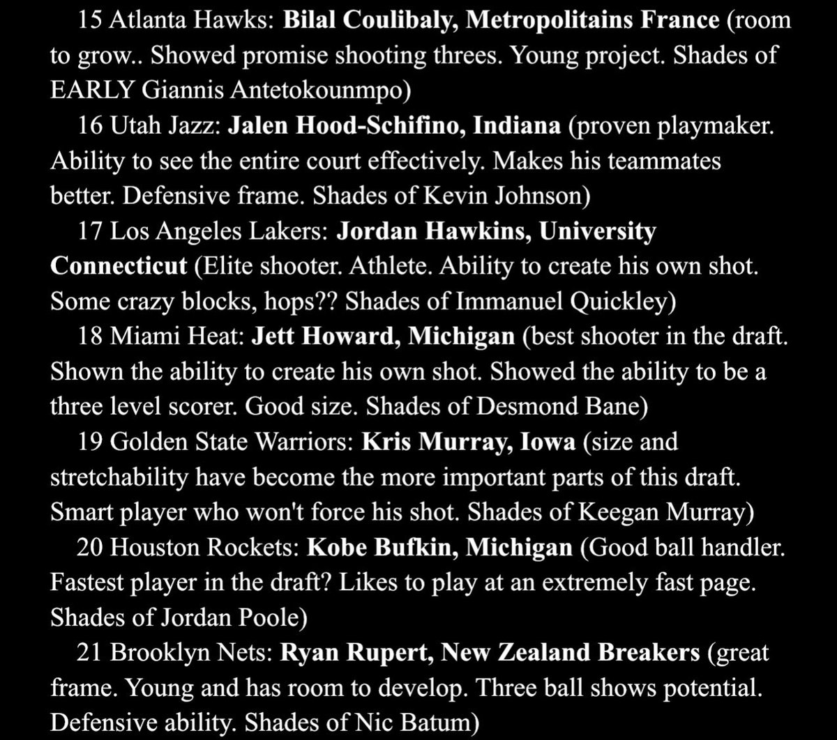 tarikdugumNBA's tweet photo. The 2023 draft is loaded with talent. I would like to welcome everyone to the ever Tarik Dugum NBA mock draft. Be sure to share your thoughts!

#NBA #draft https://t.co/rmn5JQmJW3