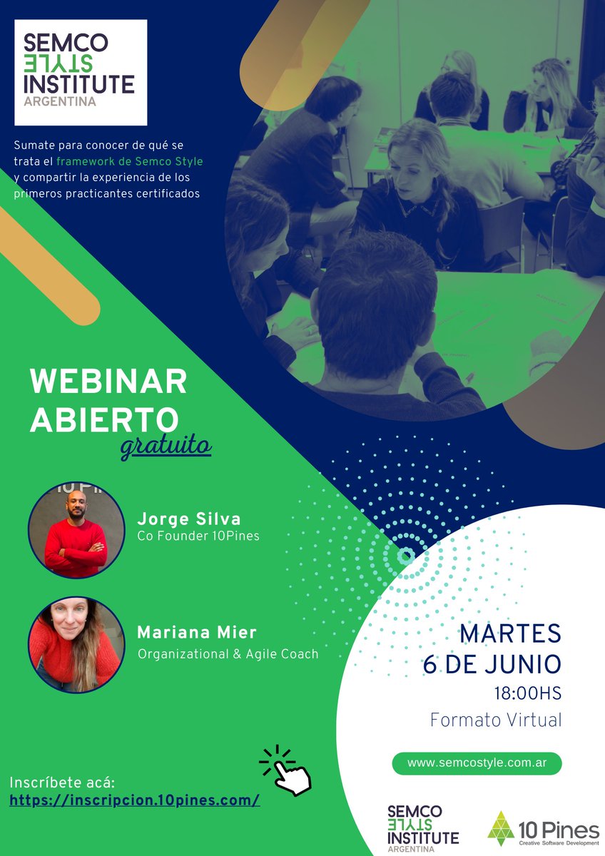 📆 El próximo martes, <a href="/jor_silva/">Jorge Silva</a>  y <a href="/marianamieruy/">Mariana Mier</a>  van a estar facilitando un webinar gratuito repasando el framework de <a href="/semcostyleARG/">Semco Style Institute Argentina</a>  y compartiendo los aprendizajes que tuvieron durante este último mes los primeros practicantes del framework. 💪

👉 lnkd.in/dAxdamcD