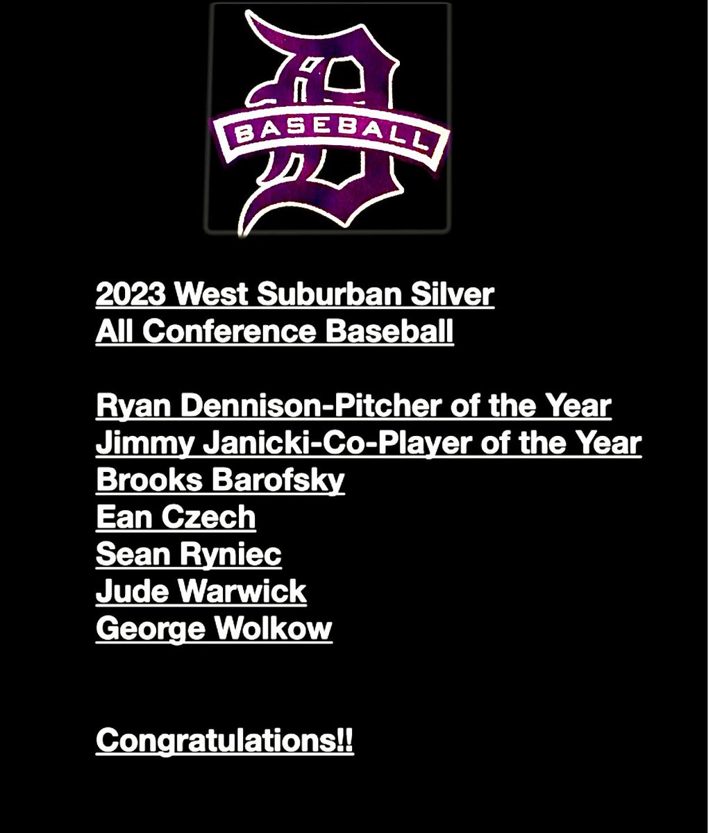 DGN Baseball (@dgn_baseball) on Twitter photo Congratulations to our West Suburban Silver All Conference Selections! Ryan Dennison was chosen as the Pitcher of the Year and Jimmy Janicki was chosen as the Co-Player of the Year in the conference!! <a href="/RyanDennison17/">Ryan Dennison</a> <a href="/JanickiJimmy/">Jimmy Janicki</a> <a href="/CzechEan/">Ean Czech</a> <a href="/SRyniec10/">Sean Ryniec</a> <a href="/jude4warwick/">jude.warwick</a> <a href="/gwolkow19/">George Wolkow</a> Congratulations to our West Suburban Silver All Conference Selections! Ryan Dennison was chosen as the Pitcher of the Year and Jimmy Janicki was chosen as the Co-Player of the Year in the conference!! <a href="/RyanDennison17/">Ryan Dennison</a> <a href="/JanickiJimmy/">Jimmy Janicki</a> <a href="/CzechEan/">Ean Czech</a> <a href="/SRyniec10/">Sean Ryniec</a> <a href="/jude4warwick/">jude.warwick</a> <a href="/gwolkow19/">George Wolkow</a>