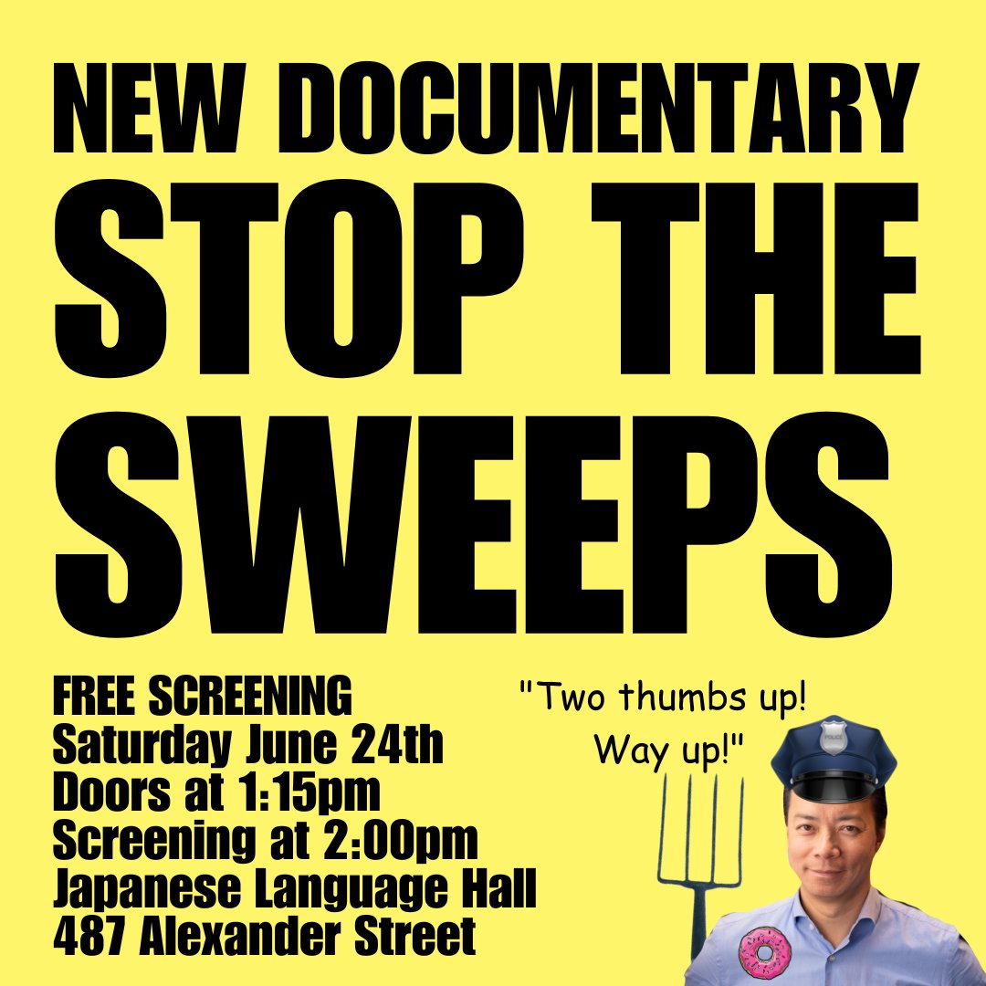 “They come in and do sweeps every morning, take our possessions. But this is our home.”

On June 24th, join us at Japanese Language Hall for a free premiere of the #StopTheSweeps documentary: fb.me/e/OdJyH4Iw

Quote thread:
x.com/stopsweepsvan/…