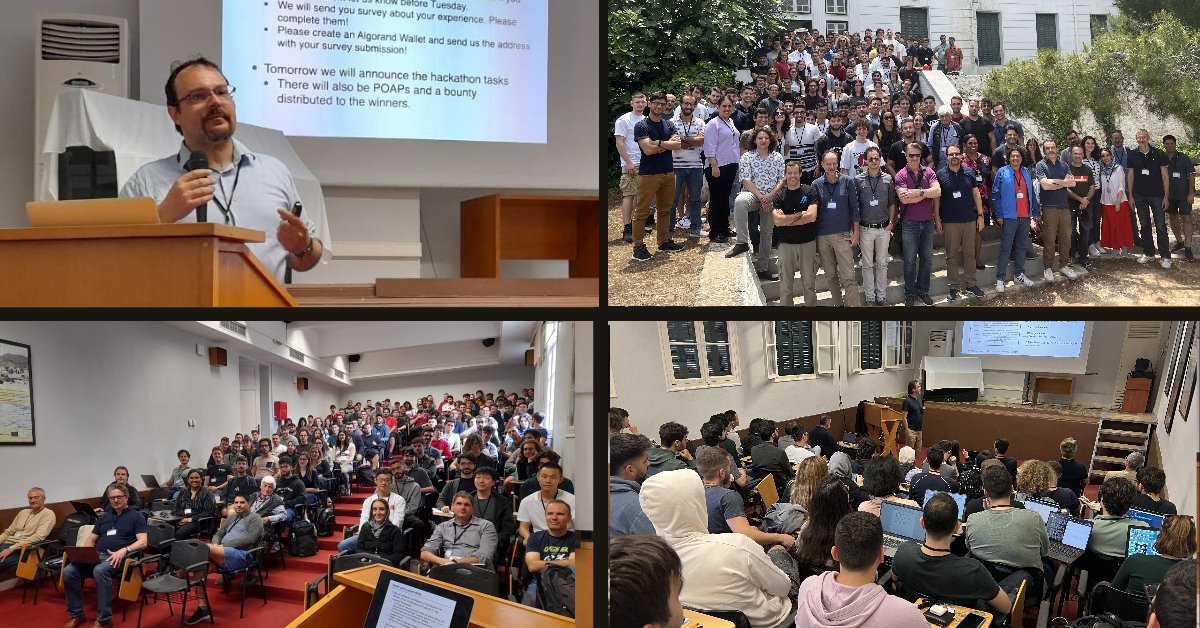 The PuB (@pblockchainlab) on Twitter photo Topics covered during MEGA-ACE NTUA Summer School were Blockchain fundamentals, Advances in cryptography, PyTeal tutorials, and Mini hackathon in Spetses Island, Greece.
<a href="/AlgoFoundation/">Algorand Foundation</a> <a href="/PurdueCS/">Purdue Computer Science</a> <a href="/csatrpi/">rpics</a> <a href="/coinfabrik/">CoinFabrik</a> <a href="/TAMUECE/">Texas A&M Electrical and Computer Engineering</a> Topics covered during MEGA-ACE NTUA Summer School were Blockchain fundamentals, Advances in cryptography, PyTeal tutorials, and Mini hackathon in Spetses Island, Greece.
<a href="/AlgoFoundation/">Algorand Foundation</a> <a href="/PurdueCS/">Purdue Computer Science</a> <a href="/csatrpi/">rpics</a> <a href="/coinfabrik/">CoinFabrik</a> <a href="/TAMUECE/">Texas A&M Electrical and Computer Engineering</a>