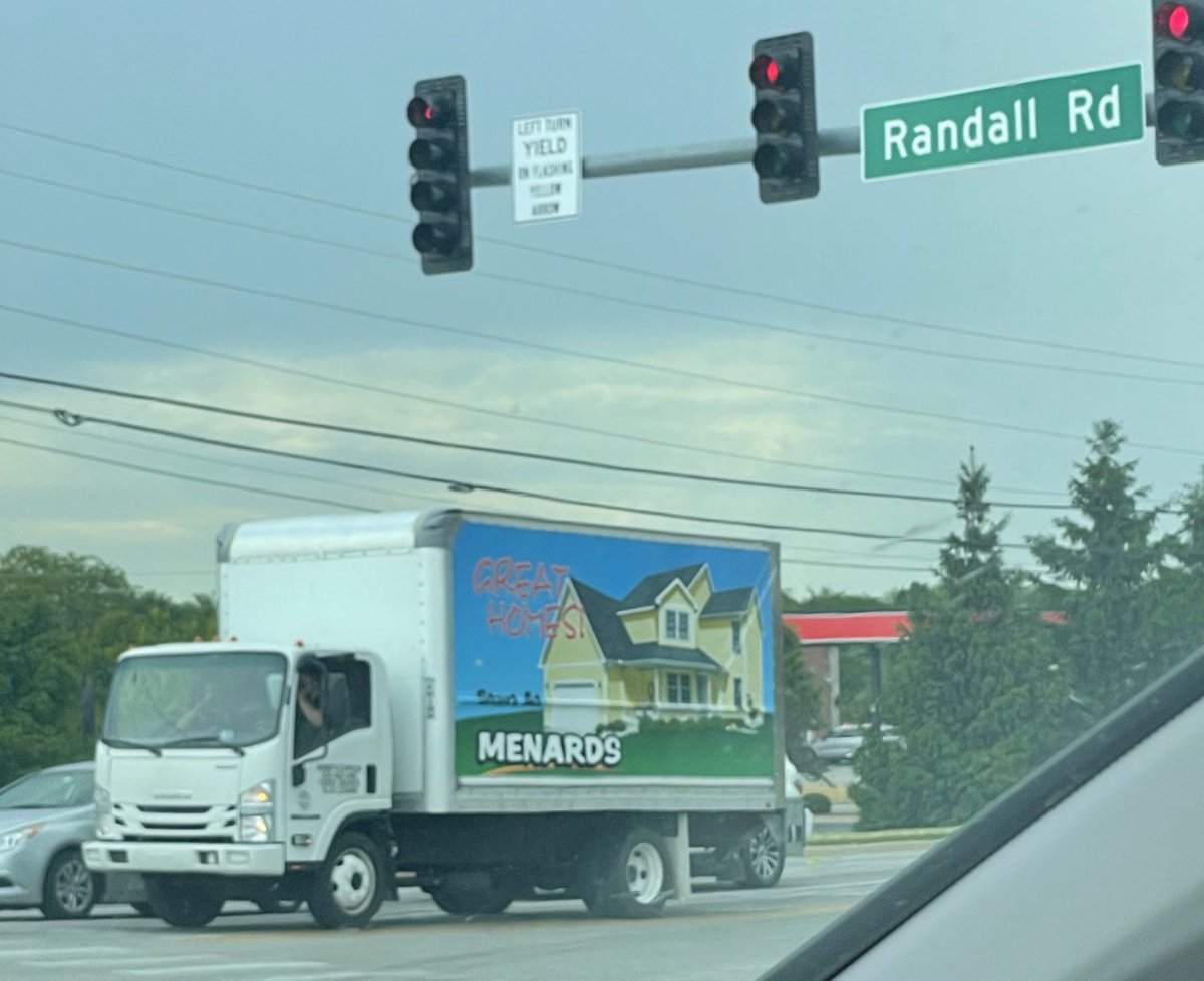 I live in this exact house, so whenever I see it on a Menard’s truck, I get this insane feeling of giddiness and pride for no reason, but when it’s driving down my actual street!? I can’t explain it, but I’ve been riding this high all week. Anyone else have stuff like this?