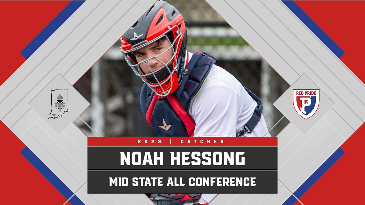 Congratulations 2023 Noah Hessong named All Conference &amp; District K catcher of the year. 

#RedPride