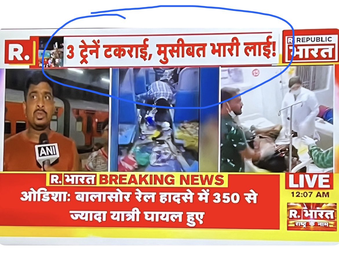 catchvikrant's tweet photo. Look at the rhyming headline they put up to report such a grave tragedy!! Whatever happened to ethical reporting!! #CoromandelExpress #Balasore #Odisha https://t.co/AT6IjtfbzY