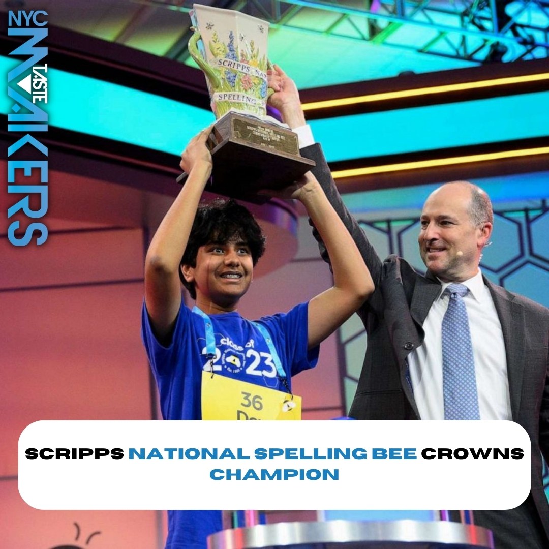 This year’s #winner of the #Scripps National #SpellingBee is a 14 year old boy named Dev Shah. 'It felt good knowing that I accomplished something I worked hard for,' Shah told '#GoodMorningAmerica'
Click the link below to read more!
nyctastemakers.com/scripps-nation…