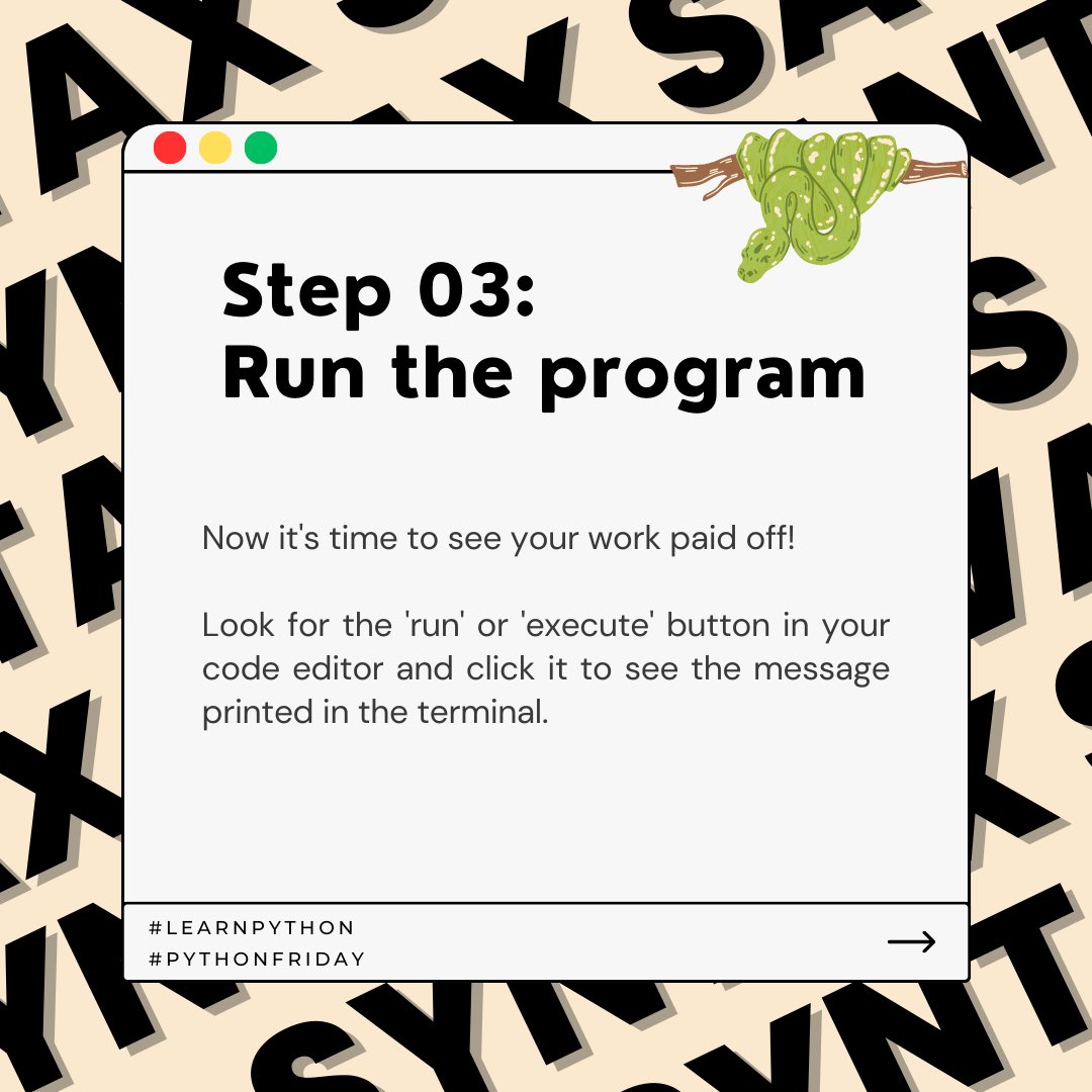 SyntaxSavants's tweet image. 📚 Python Notes: Dive into the World of Programming 🐍💻
explore our latest Python notes! to help you level up your Python skills. 🚀✨
#pythonprogramming #codingnotes #learnpython #syntaxsavants #python #pythonfriday #programming