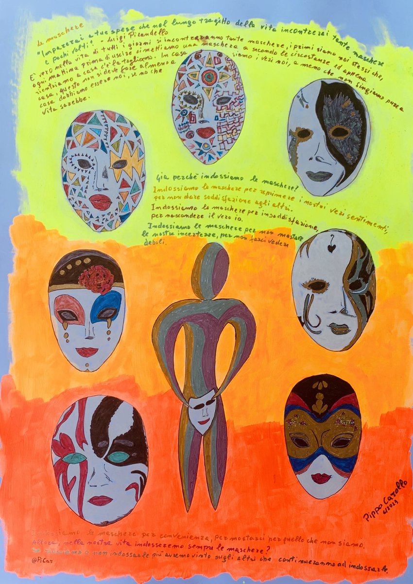 Altro connubio pittura - prosa “ Maschere”