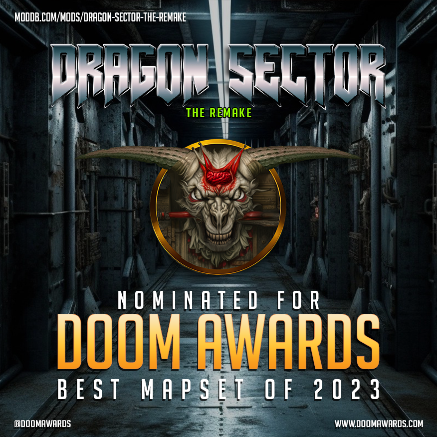 doomawards's tweet photo. We're granted to announce that #DragonSectorTheRemake has been nominated for Best Mapset at the #DoomAwards 2023! Dive into the immersive world and support this phenomenal gaming experience by casting your vote! @ModDB  https://t.co/3C9HHcq9iV https://t.co/YVSXGt0roZ
