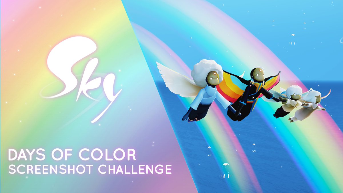 The realms are your canvas in this Days of Colors Screenshot Challenge. Make it COLORFUL! 🎨  

From June 2-5 Winners will be announced on June 12th Entries must include the hashtag #SkyDaysofColor23 Reward: Dark Rainbow Tunic 5 winners will be selected at random