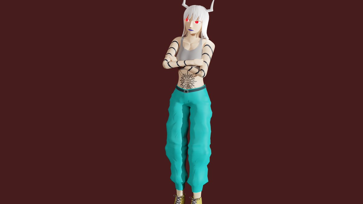 Gtes_T's tweet photo. 彼女は結構青が好き、だが今はそれどころではない #Maya #Blender3d #blender #unity #3DCG #C4D #3dart #blender初心者 #b3d https://t.co/6fOQAjNbaX