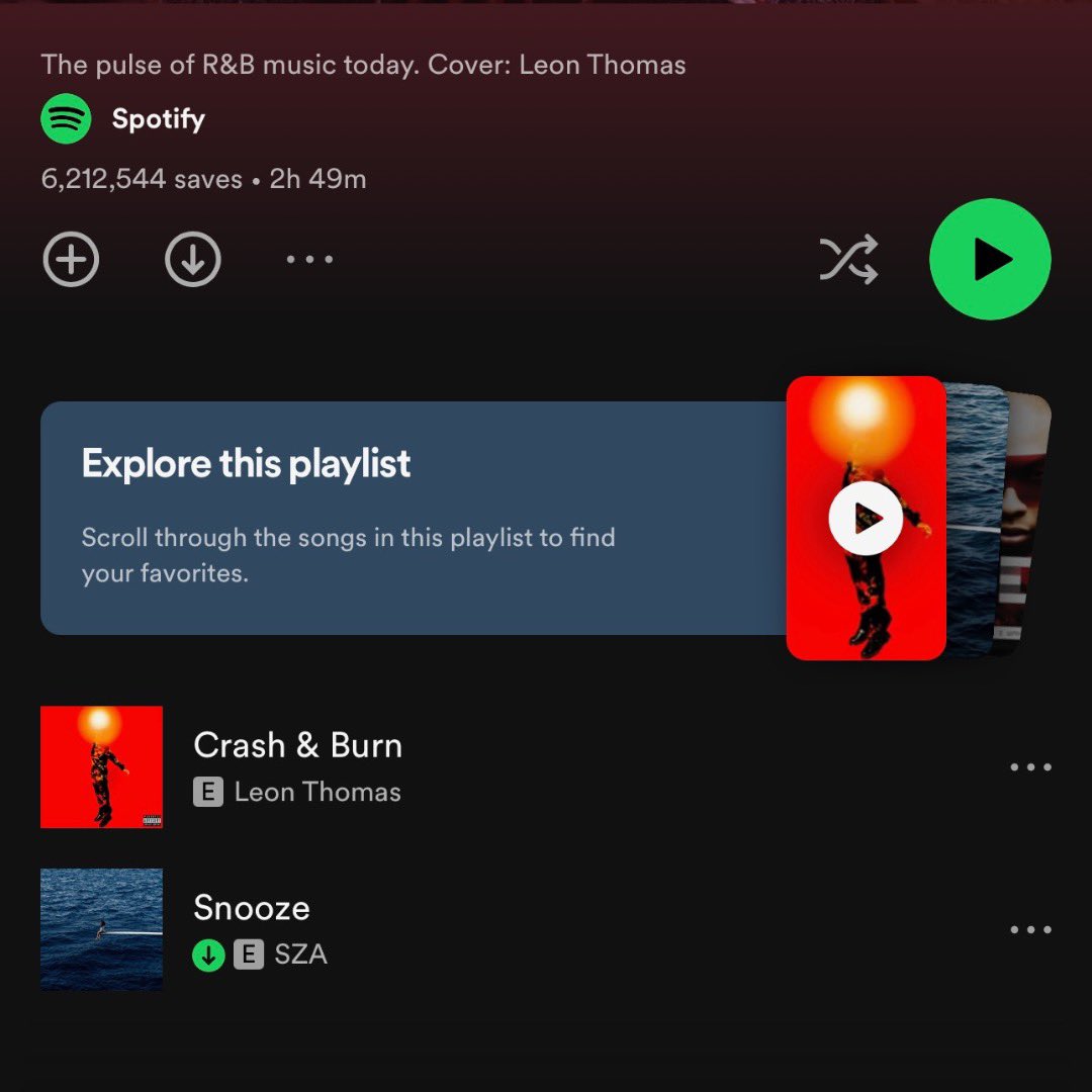 leonthomas's tweet photo. Crash &amp; Burn has been getting so much love and I’m extremely grateful!! Major shout out to @spotify for putting my single as the first song on the Are &amp; Be playlist! It’s only up from here!! https://t.co/C4vfLchUbo