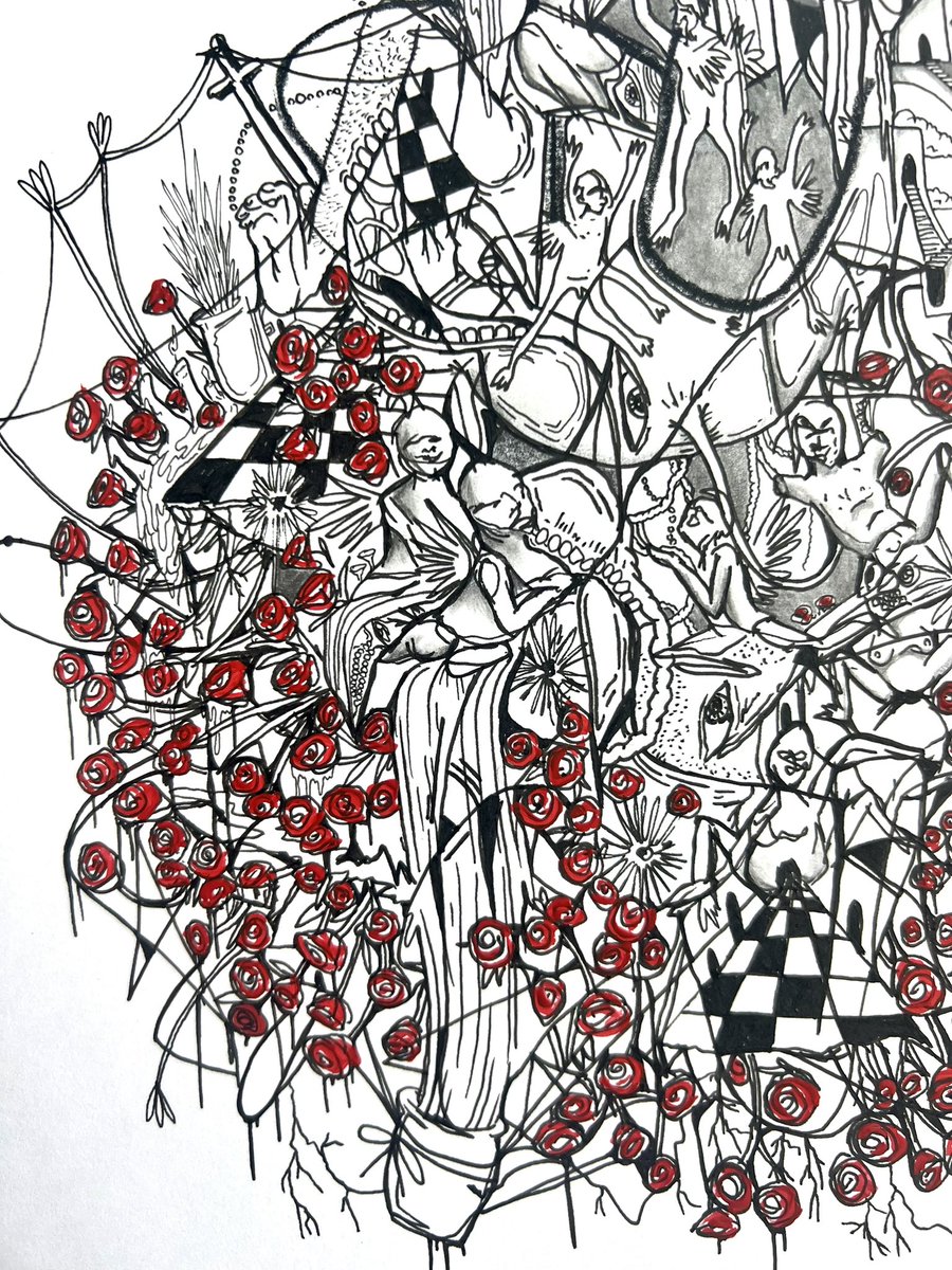 _aiwong's tweet photo. Ruega por nosotros… dibujo sobre papel medio mixto 11” x 13” https://t.co/mhSgJIXsI0