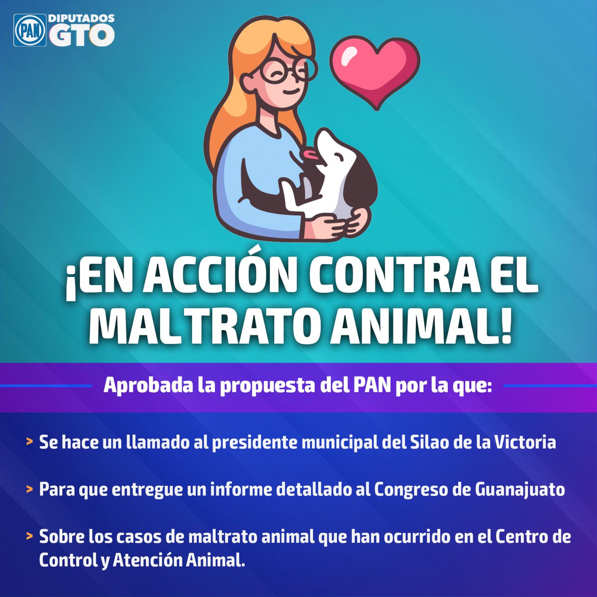 🔵🚨🟣 ¡APROBADO! En el GPPAN trabajamos por un gobierno responsable y comprometido con las personas y con sus animales en situación de calle. #SomosAccion #mascotas