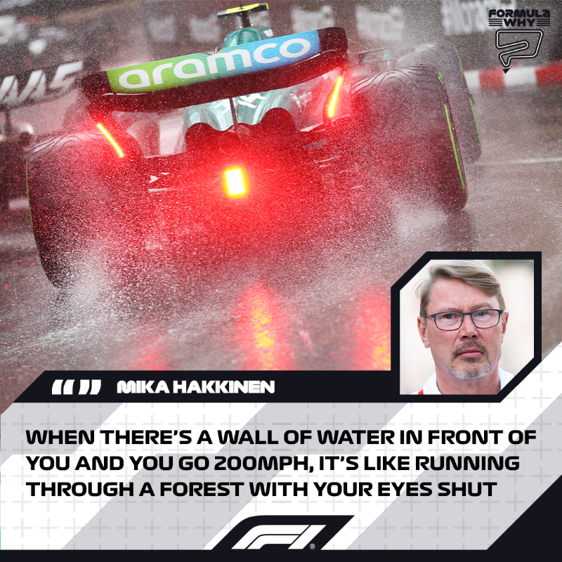 F1's tweet photo. "It's like running through a forest with your eyes shut" 😱
In the latest episode of Formula Why, two-time world champ Mika Hakkinen gives an extraordinary insight into the skill and nerve F1 drivers need when it rains 💪
#F1 #FormulaWhy