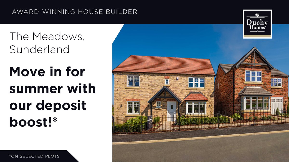 Discover our range of stunning homes in Sunderland that are ready to move into this summer – with many including upgraded kitchens! 
Plus, on selected plots we could boost your deposit by up to 5%. 
Visit us now. 
bit.ly/3qhZ9AC
#Summer #NewHome #HouseDeposit #Sunderland