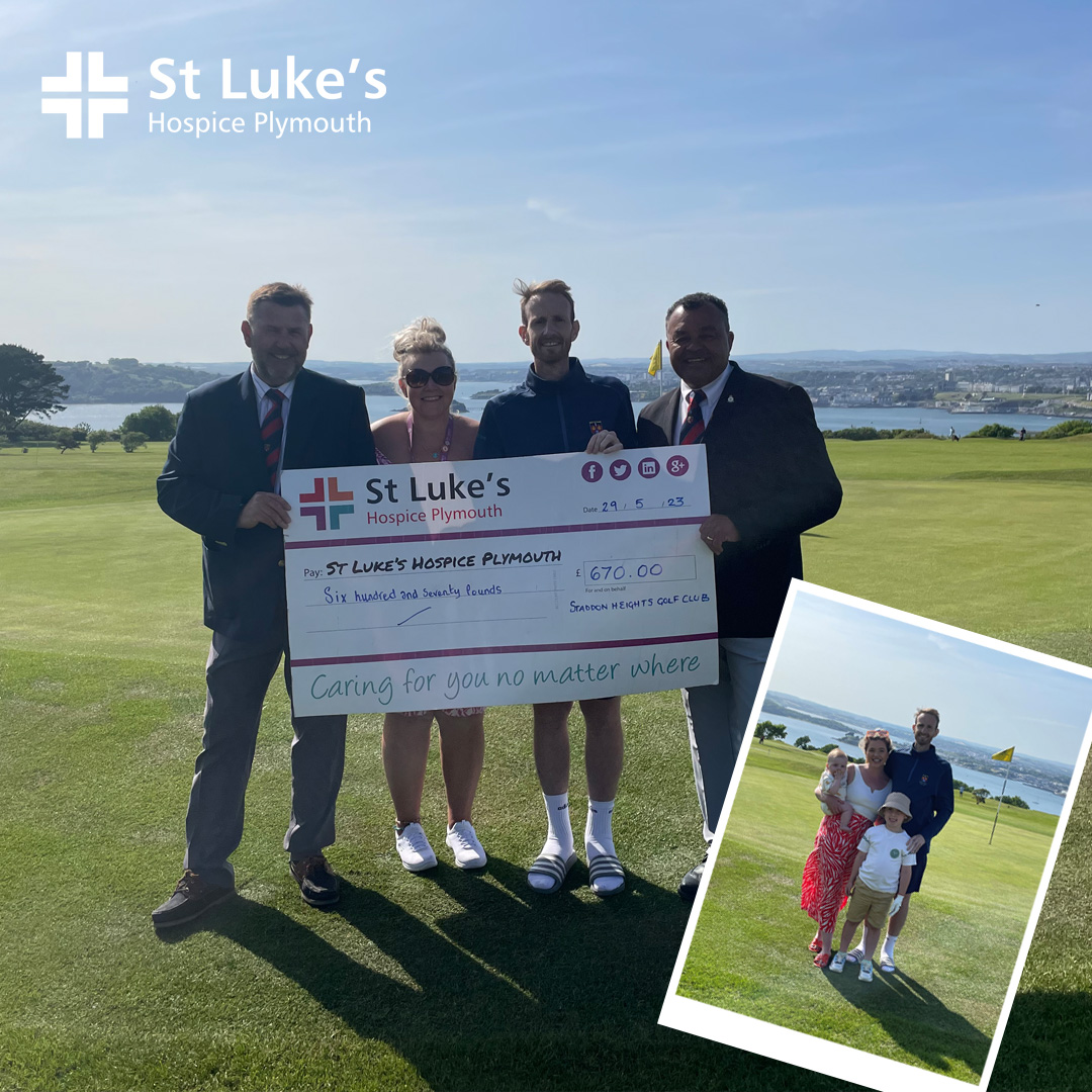 A big thank you to Darren Clarke &amp; fellow members at <a href="/StaddonHeights/">Staddon Heights Golf Club</a> who have raised a fantastic £670 for our care from a golf day.

Darren has recently been cared for by St Luke’s himself &amp; has now returned home with his family, so he knows first hand how vital those funds are.