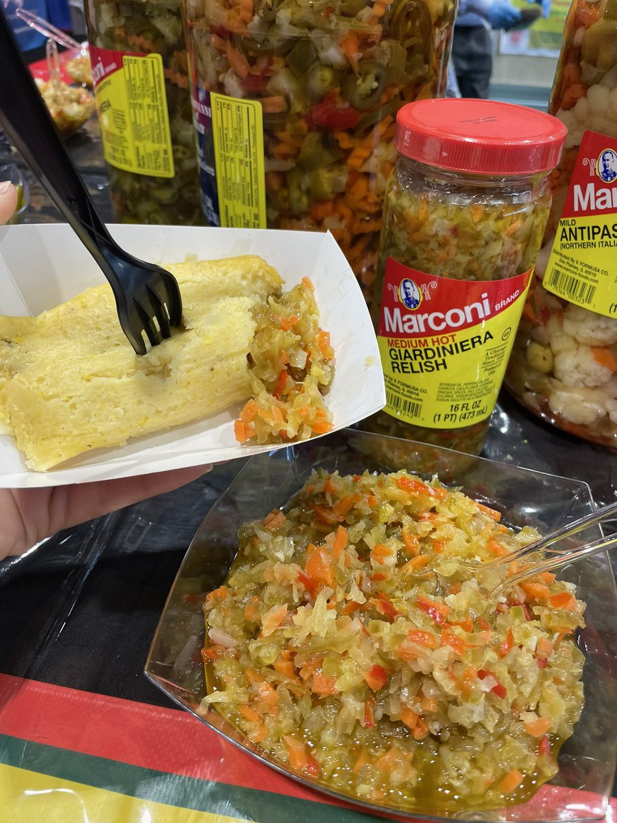 Danderick's tweet photo. @NatlRestShow #TucsonTamales 🫔 w/ #Marconi mild Relish https://t.co/89jLotMu8E
