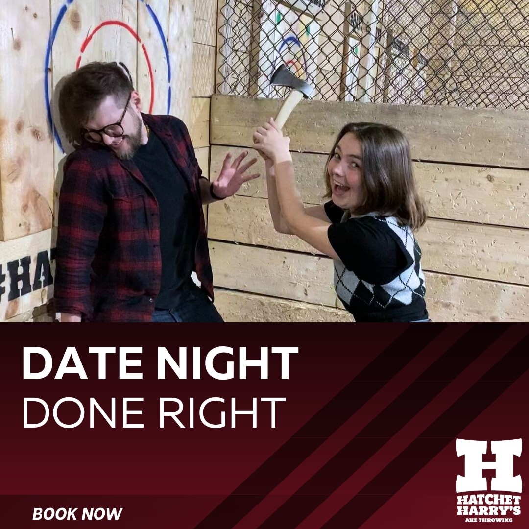 🪓 Hatchet Harry's Axe Throwing

Why not enjoy 90 fun-filled minutes of urban axe throwing for something different for date night?

Find out more & book tickets here ⬇️
ow.ly/4Nyf50OzcT0

#DerbyUK #urbanaxethrowing