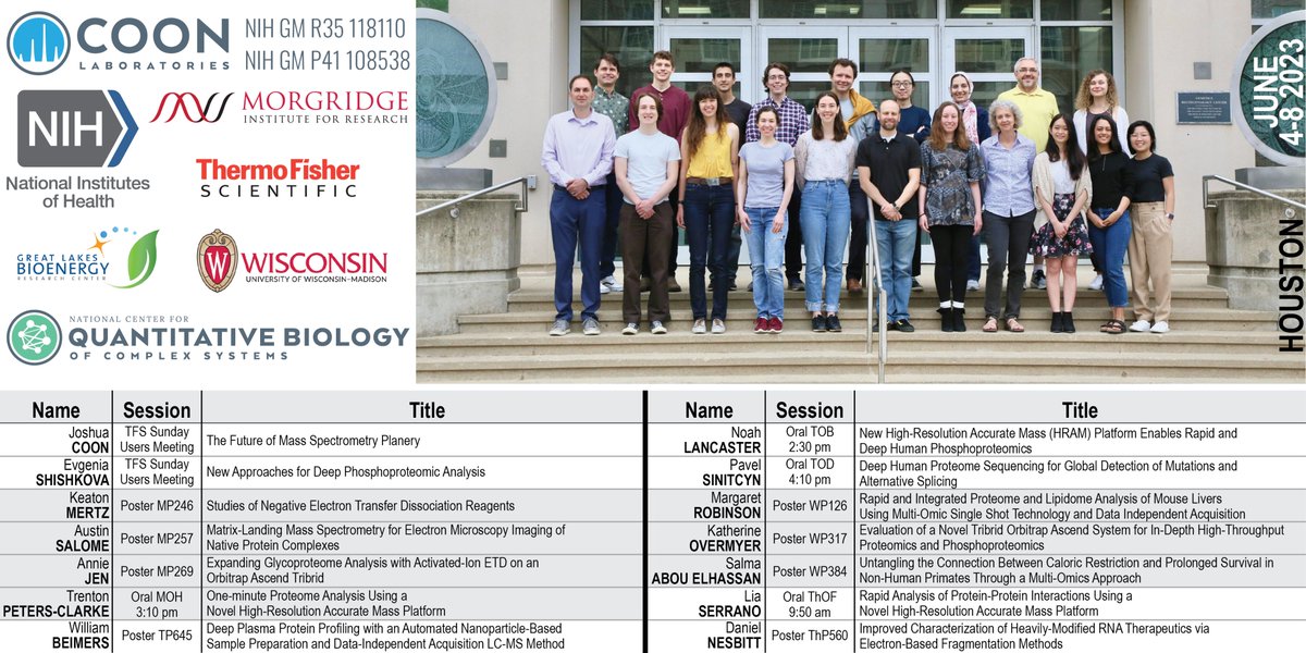The <a href="/Coon_Labs/">Coon Lab</a> is excited to present lots of new work at #ASMS2023 next week!  Stop by any of the following posters and talks to hear about our latest findings and new directions.