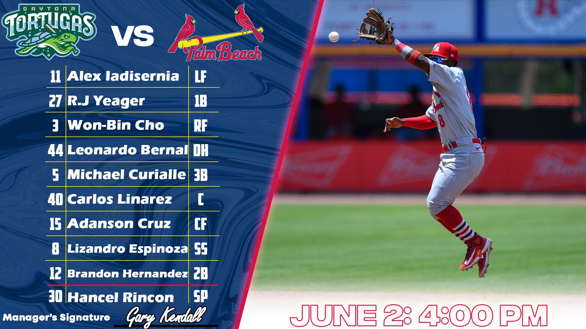 Palm Beach Cardinals on Twitter "Lets play 2! ⚾️ vs daytonatortugas 📍 RDCstadium ⏰ 400 pm 📻