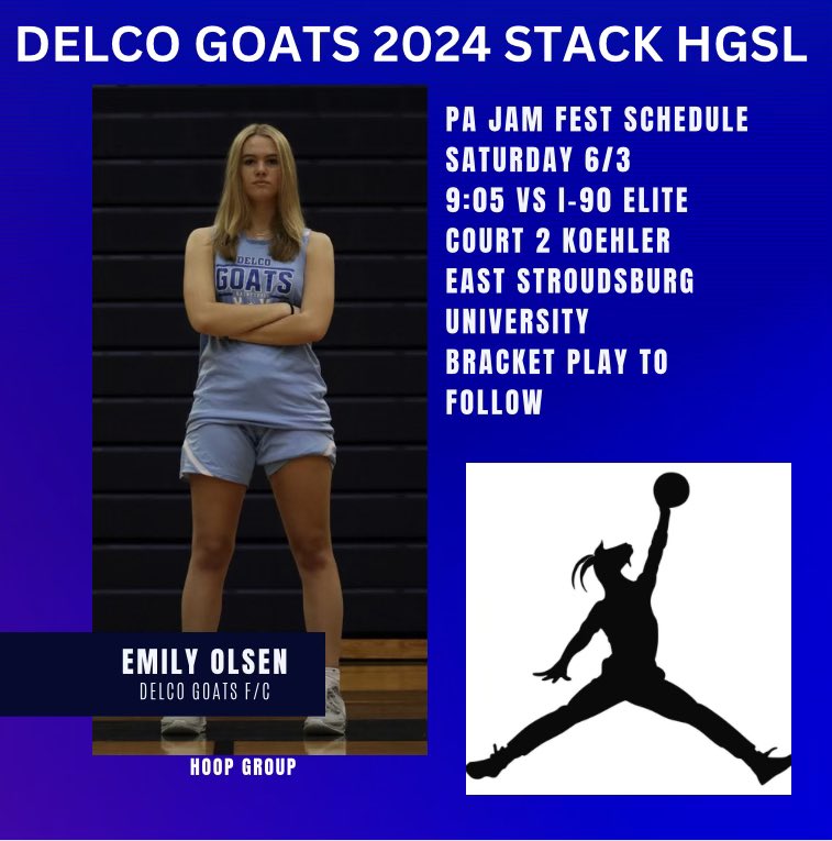 Cant wait to play in the PA Jam Fest this weekend!! <a href="/hgsl_girls/">Hoop Group Girls</a> Come out and watch me play, first game on Saturday and then bracket play after!! <a href="/StonehillWBB/">Stonehill Women’s Basketball</a> <a href="/lynchburg_wbb/">Lynchburg Women’s Basketball</a> <a href="/RMCWBB/">Randolph-Macon Women's Basketball</a> <a href="/AlbrightWBB/">Albright WBB</a> <a href="/_cwbb/">Cabrini University Womens Basketball</a>