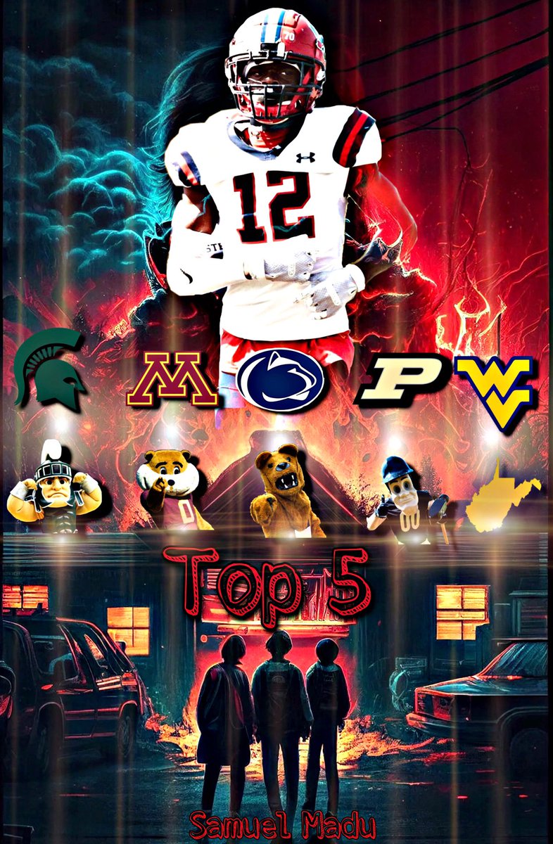 SamuelMadu33's tweet photo. Thank you to all the coaches who’ve recruited me… My official top 5️⃣ @alexgleitman @adamgorney @StepinacSports @MohrRecruiting  @RivalsFriedman @Coachlanese13 @theEZacademy101 @AboutUOutreach https://t.co/aB0bgnu3L7