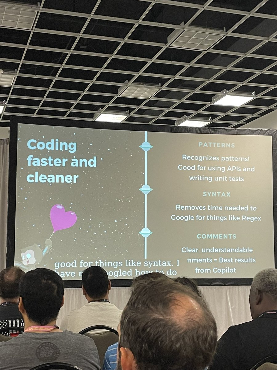 Staceyluvstech's tweet image. #RenderATL23 Day 2 first talk of the day was with @blackgirlbytes talking about #copilot Great talk! Looking forward to using Copilot to help translate my code into other languages. #atlantatechweek