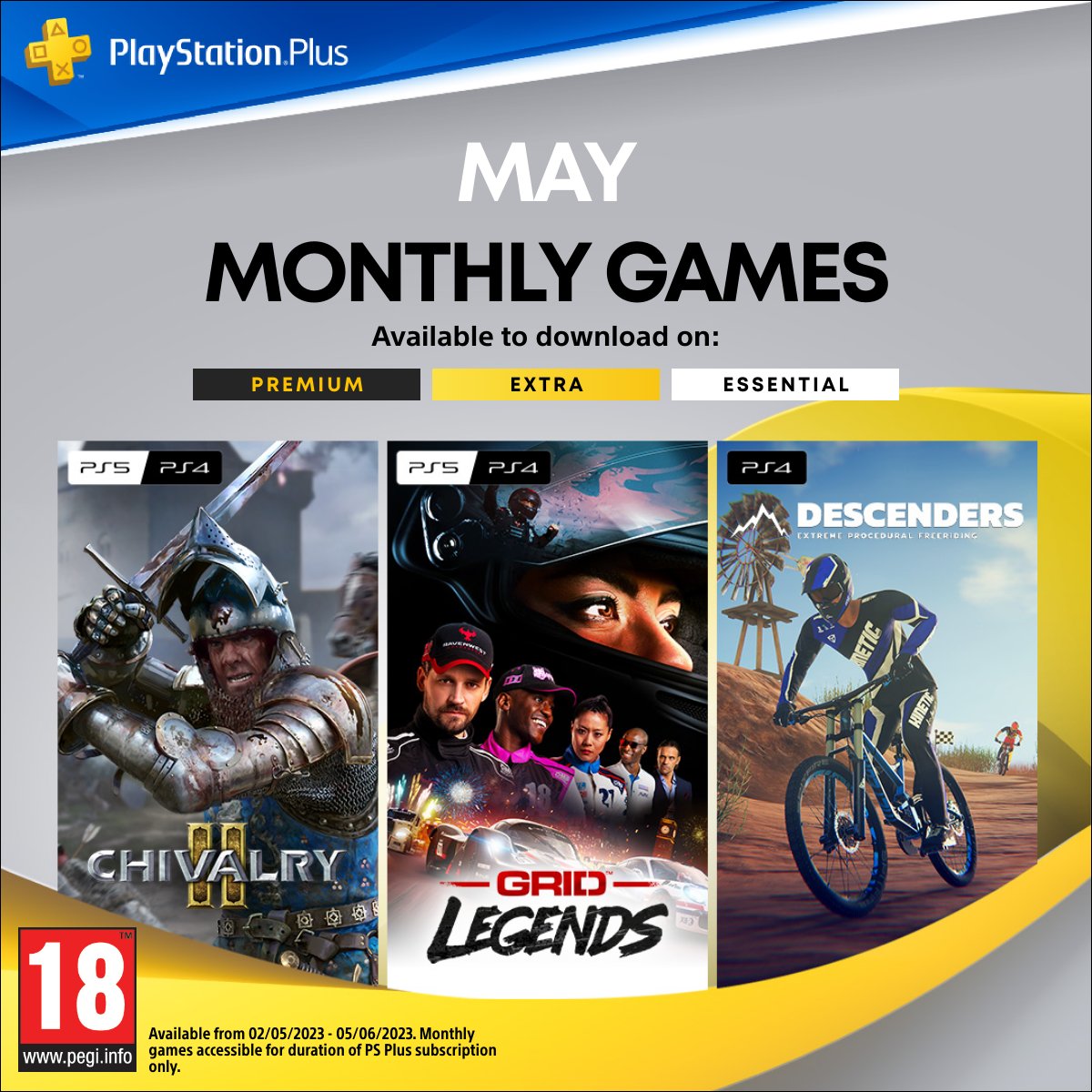 PlayStation Plus Monthly Games for May: GRID Legends, Chivalry 2 and  Descenders – PlayStation.Blog