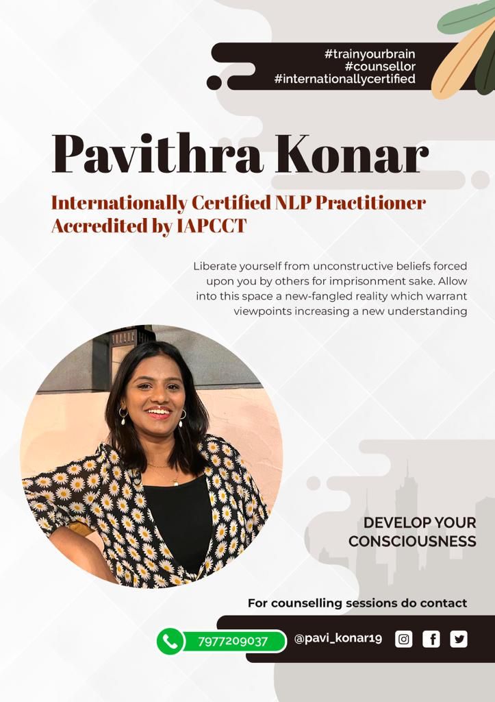 Hello! My name is Pavithra, I am a dedicated NLP Practitioner and Problem-solving Counselor. Always remember that asking for help is a brave move towards a happier and healthier future. 

#mentalhealth   #nlp #transformation  #counseling #counselingpsychology #counselor