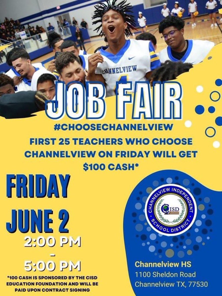 Come check us out TODAY 2-5pm #ChooseChannelview