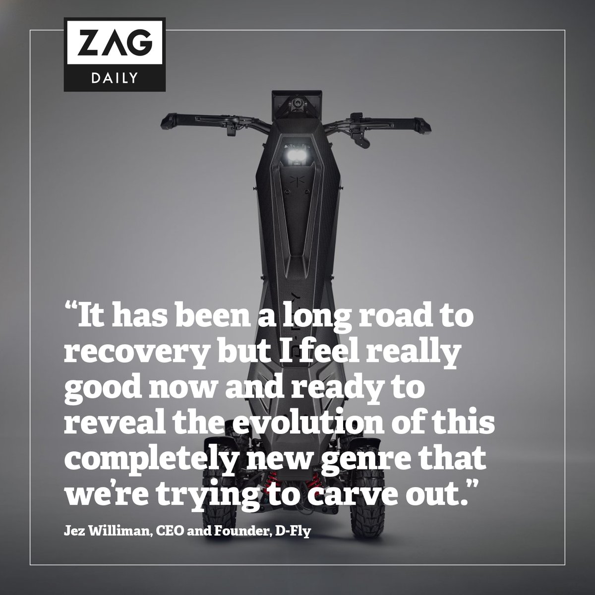 ZagDaily's tweet image. In our new #ZagOnDeck we ​reveal more in our Founders Series with former extreme athlete @JezWilliman ​&amp;amp; his new category of sport, plus latest on UK’s e-scooter law delays &amp;amp; France’s €2bn cycle boost.

Sign up here: zagdaily.com/zag-on-deck