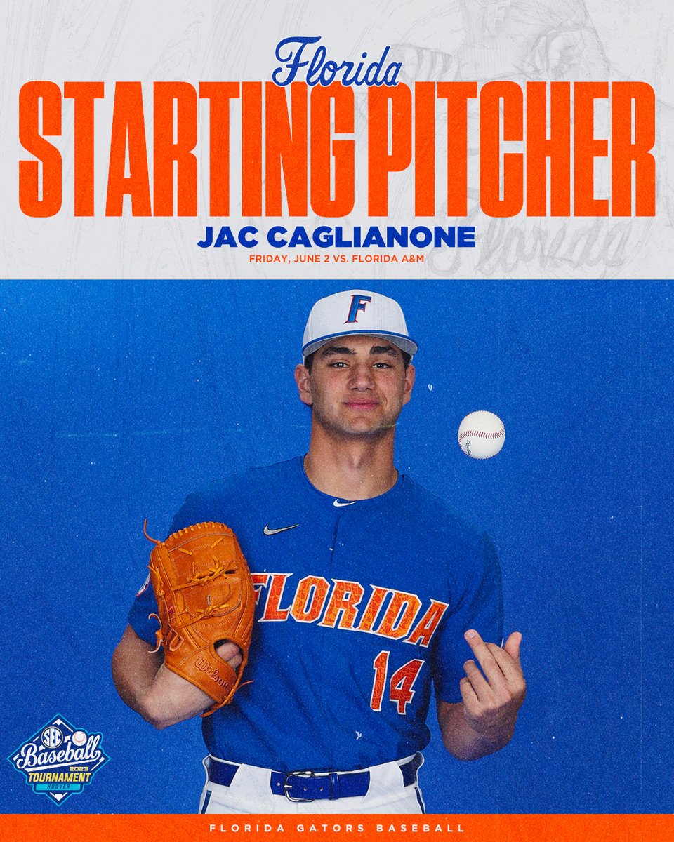 Florida Gators Baseball on Twitter "𝗧𝗼𝗻𝗶𝗴𝗵𝘁'𝘀 𝗦𝘁𝗮𝗿𝘁𝗲𝗿 LHP Jac Caglianone"