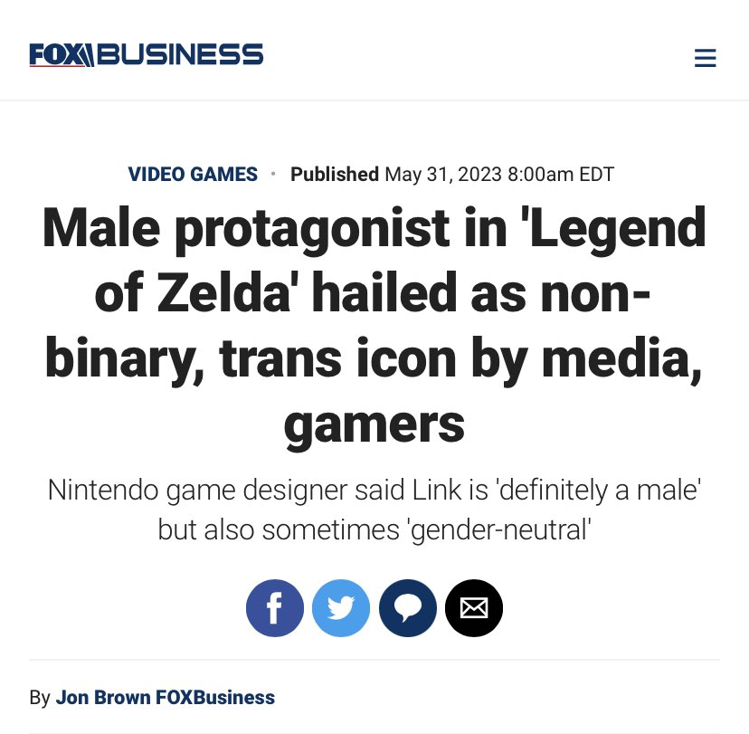 Male protagonist in 'Legend of Zelda' hailed as non-binary, trans