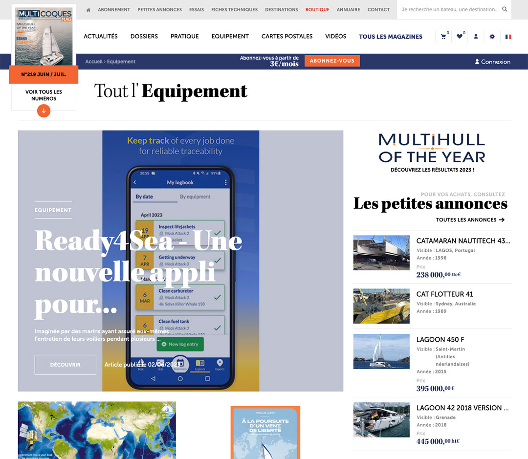 @MultihullsWorld souligne l''ergonomie' de notre 'solution innovante' pour les #gestionnaires de #flotte et les #navigateurs.

On compte actuellement 10% de #multicoques sur l’#appli. Serez-vous bientôt davantage ?

Lire l'article : multicoques-mag.com/equipement-cat…