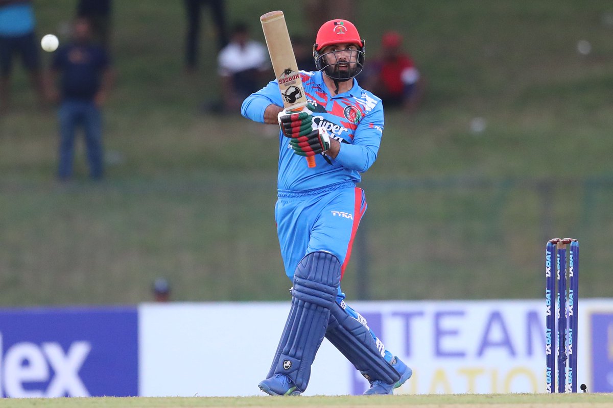 ACBofficials's tweet image. Afghanistan, banking on batting heroics from @IZadran18 (98), @RahmatShah_08 (55), @Hashmat_50 (38) &amp;amp; @MohammadNabi007 (27*), successfully chased down the 269-run target set by @OfficialSLC, to win by game by 6 wickets &amp;amp; take 1-0 lead in the series.

More: rb.gy/asahf