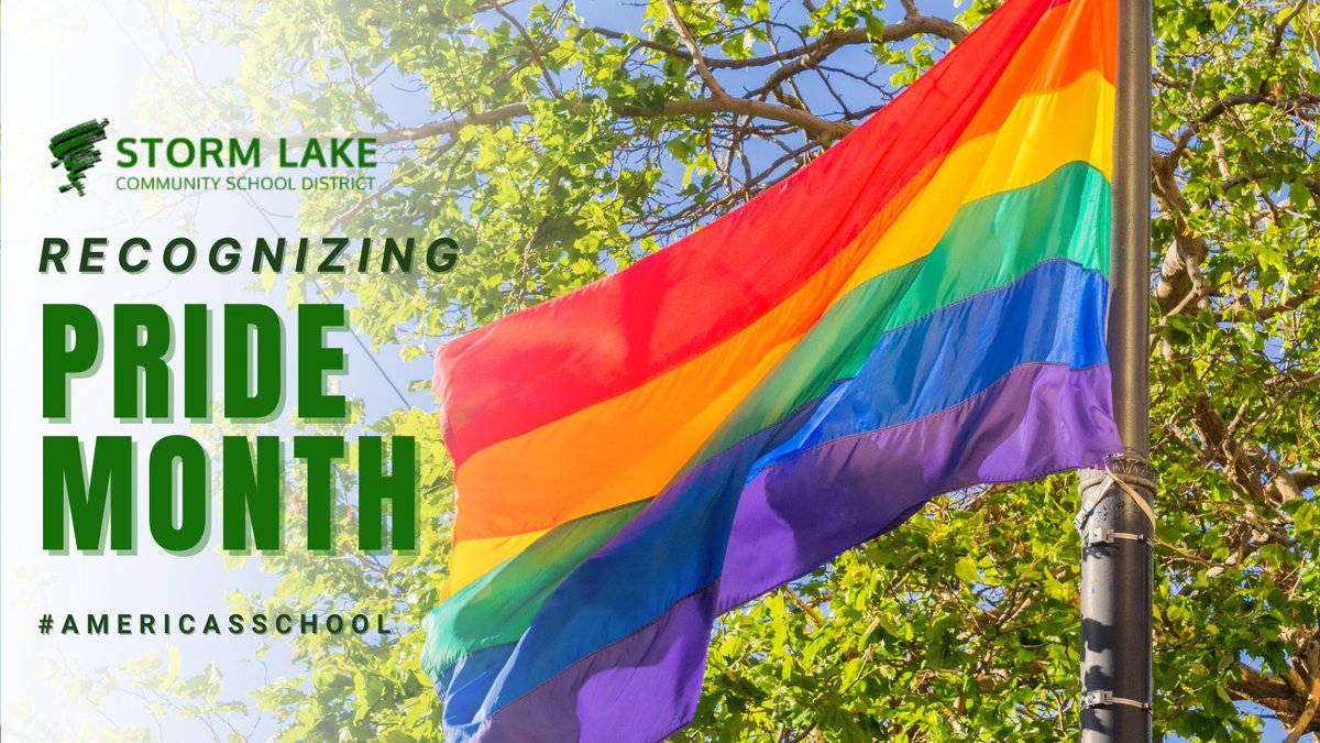 We are honored to recognize Pride Month. In Storm Lake CSD, we are committed to providing an inclusive learning environment where every student can thrive. It’s part of the reason why we’re #AmericasSchool!