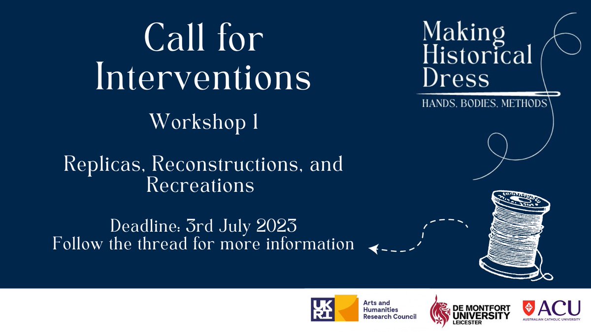 We are delighted to announce the ✨Call for Interventions✨for our first network workshop on Replicas, Reconstruction, and Recreations. See the thread for more information (image text in Alt text)! 🚨Deadline 3rd July🚨