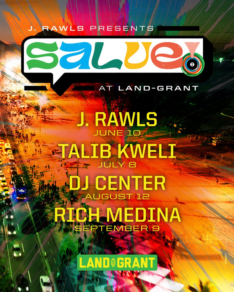 #SALVE is bringing the heat all summer long with four big nights of free outdoor DJ sets & dancing in the Land-Grant Beer Garden. Don't miss these incredible 𝙎𝘼𝙇𝙑𝙀 DJ headliners: June 10: @jrawls82 July 8: #TalibKweli August 12: @djcenter September 9: @richmedina