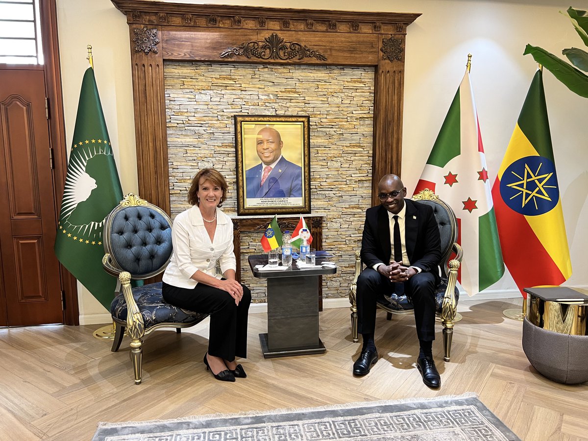 BurundinAddis's tweet photo. #AddisAbaba: The Ambassador of #Burundi Mr. Willy Nyamitwe (@willynyamitwe) had a productive conversation with Professor Sarah H. Cleveland (@clevelandICJ), U.S. Candidate for election to the International Court of Justice (2024-2033). https://t.co/OPL4ulIDU7