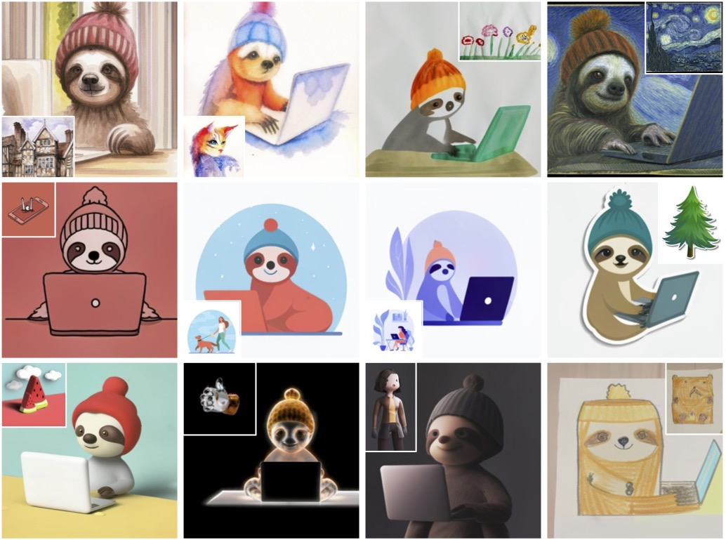 natanielruizg's tweet photo. Today, along with collaborators at @GoogleAI, we’re excited to announce StyleDrop! It allows a user to generate new images that follow a specific style of their choice given only a single style reference image 🤯 (Thread 👇)
webpage: https://t.co/xUu1abHPbf https://t.co/1YYf0GI1az