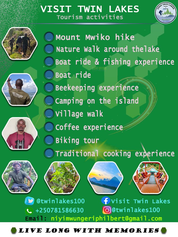 LIVE LONG WITH MEMORIES!
While you're planning your trip here in RWANDA 🇷🇼, Don't miss to visit TWIN LAKES DESTINATION together with us <a href="/Twinlakes100/">VISIT TWIN LAKES ( Burera and Ruhondo)</a>  because we are here for you!
#TwinLakes
#VisitRwanda #RwandaIsOpen 
#adventure #NationalPark 
#naturelovers #traveltips #Travel