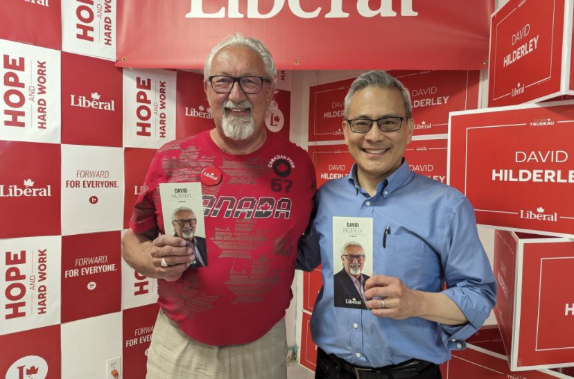 Thank you to my friend @tedhsu for coming to #GoKnockDoors in #OxfordCounty on Wednesday! #ONpoli #LPC #CDNpoli