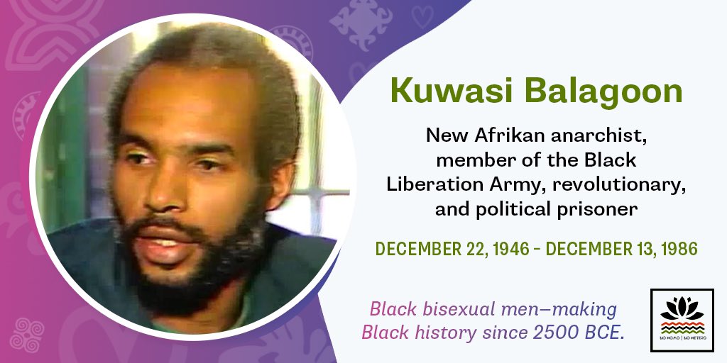 idabeewells's tweet photo. It’s June. Happy 🏳️‍🌈 Month!Kuwasi Balagoon
Black Liberation Army Soldier, New Afrikan Revolutionary
Bio @ #AKPress

#kuwasibalagoon #newafrikan #newafrikananarchist #bla #blackliberationarmy #soldier #warrior #blackpanther #bpp  #rna #pgrna #naim #genderoutlaw #bisexual #lgbtq https://t.co/yq0aTBnPKZ