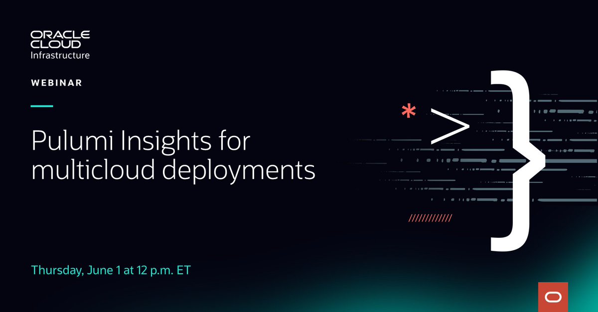 Join this upcoming workshop to learn how Pulumi Insights can make your team more productive with its Search, Analytics, and Intelligence capabilities, like deploying resources across @OracleCloud. #developers social.ora.cl/6016OQbCG