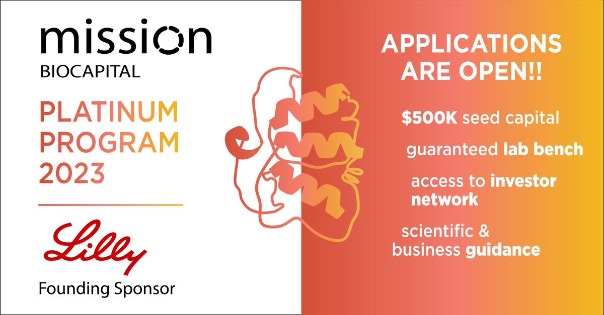 Have a groundbreaking biotech innovation but need help getting it off the ground? Apply here NOW for the 2023 Platinum Program! missionbiocapital.com/platinumprogra…